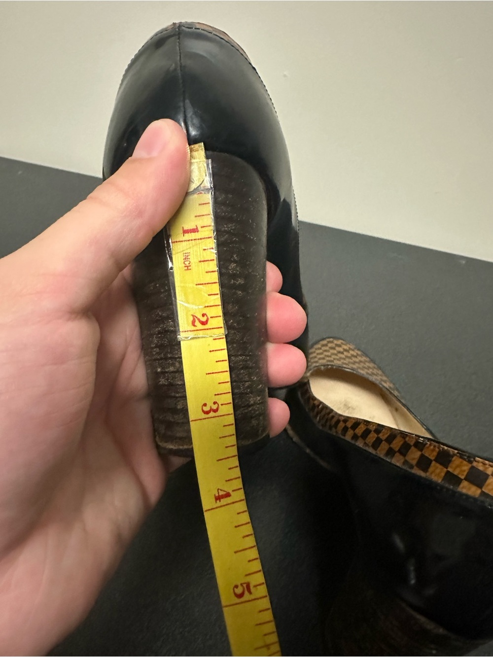 Louis Vuitton Patent Damier Pumps Checkered Logo Heels Size 38.5 8.5 Leather - Picture 14 of 14